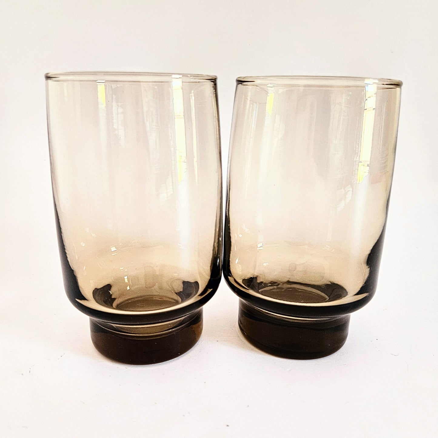 verres fumés vintage Libbey x2
