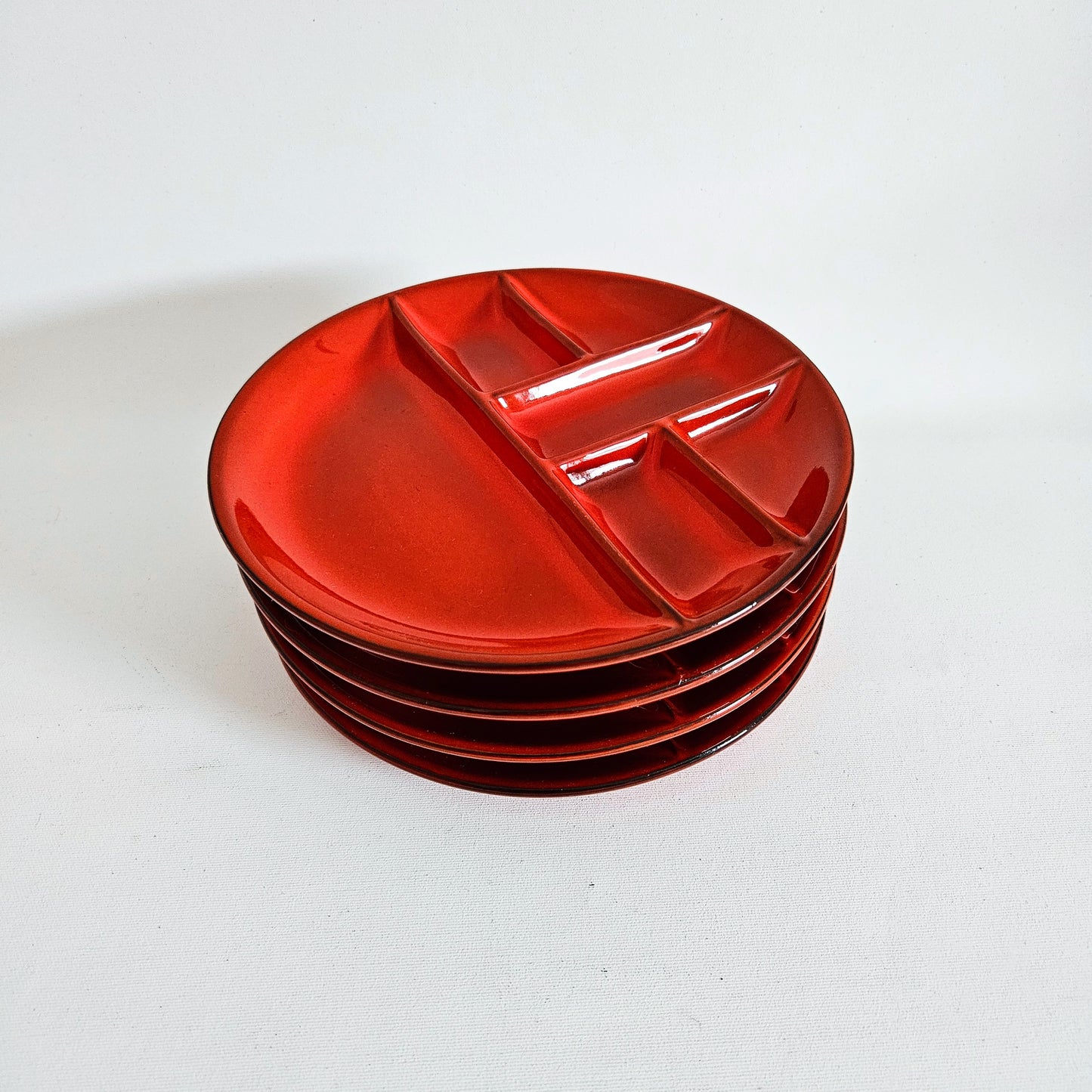 assiettes à fondue vintage en céramique x4