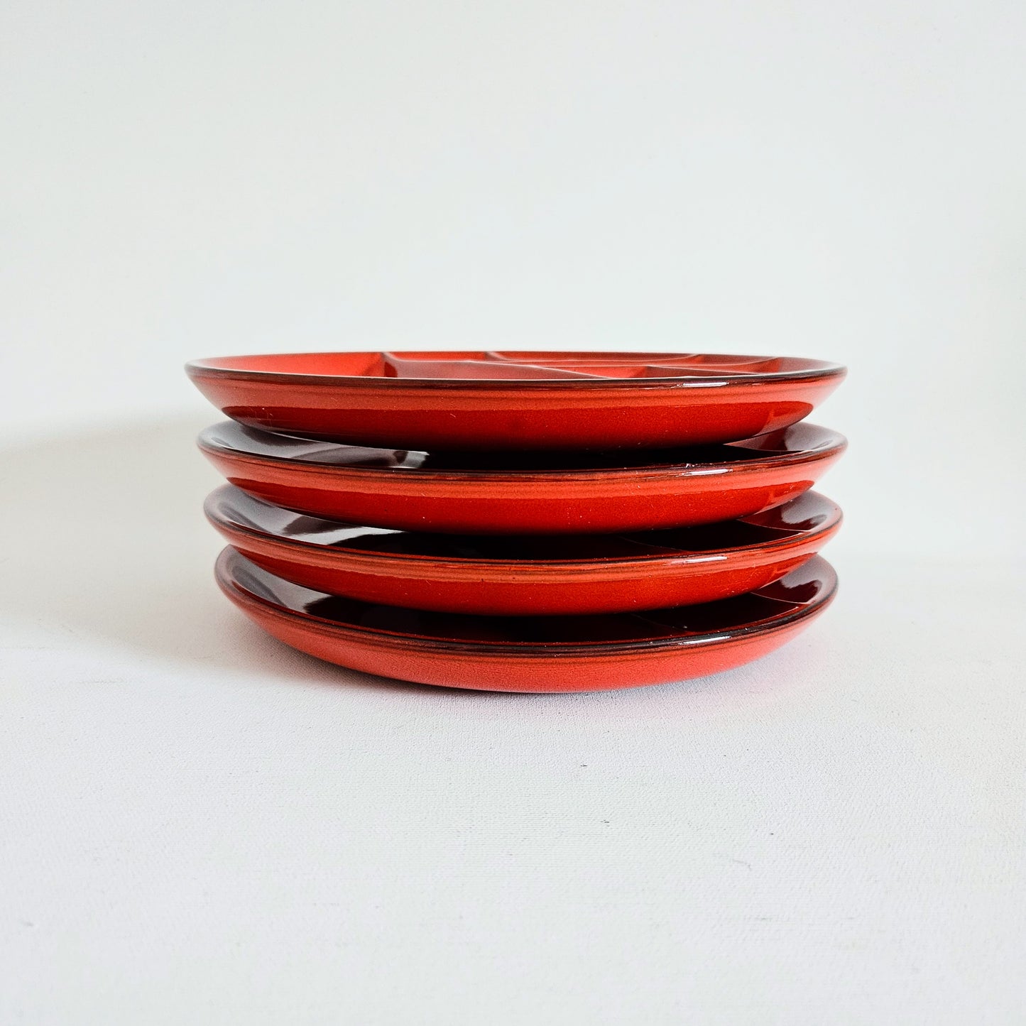 assiettes à fondue vintage en céramique x4