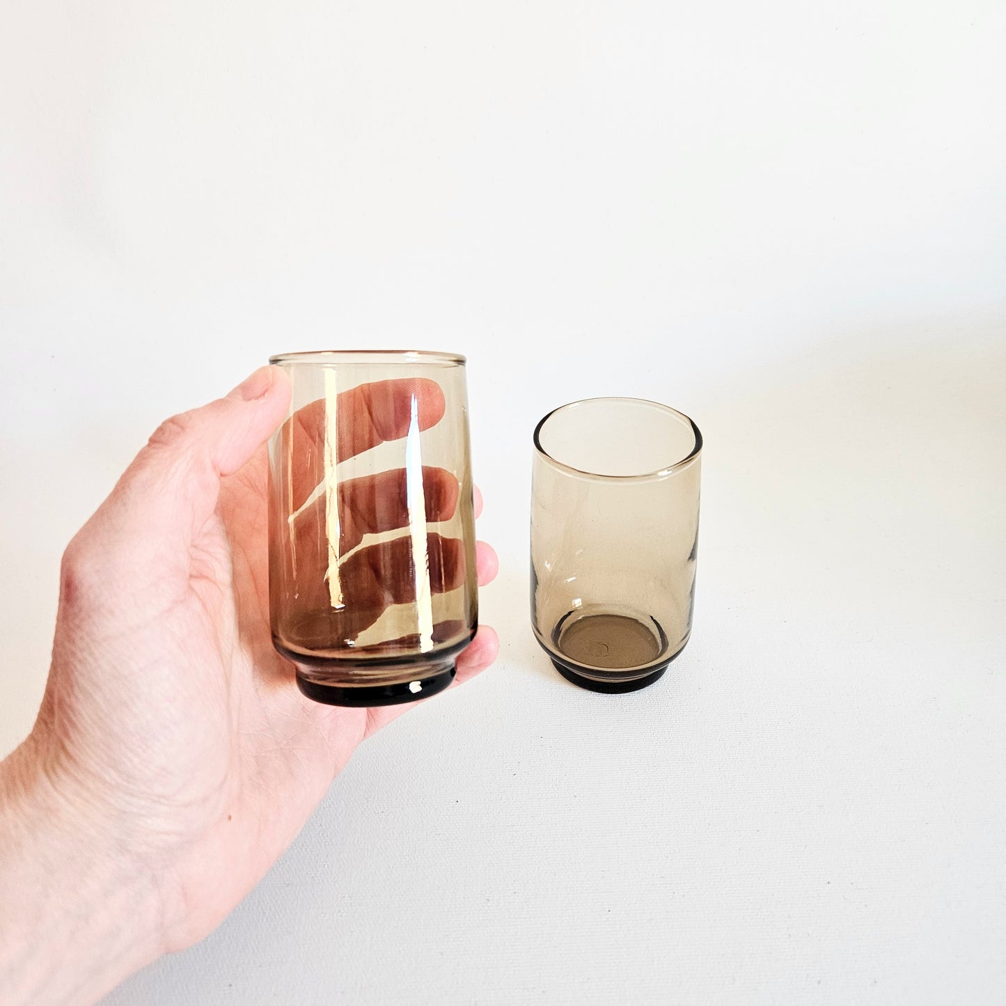 verres fumés vintage x2