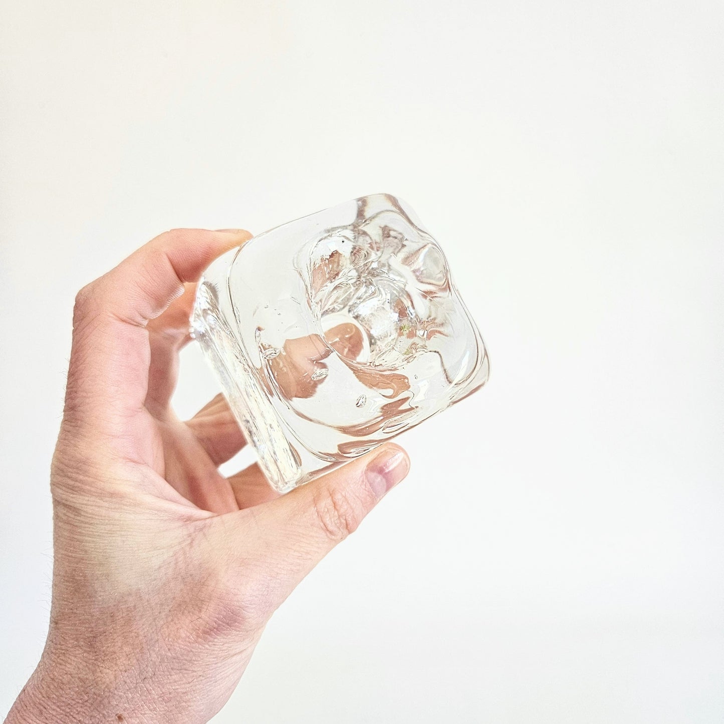 bougeoir cube en verre