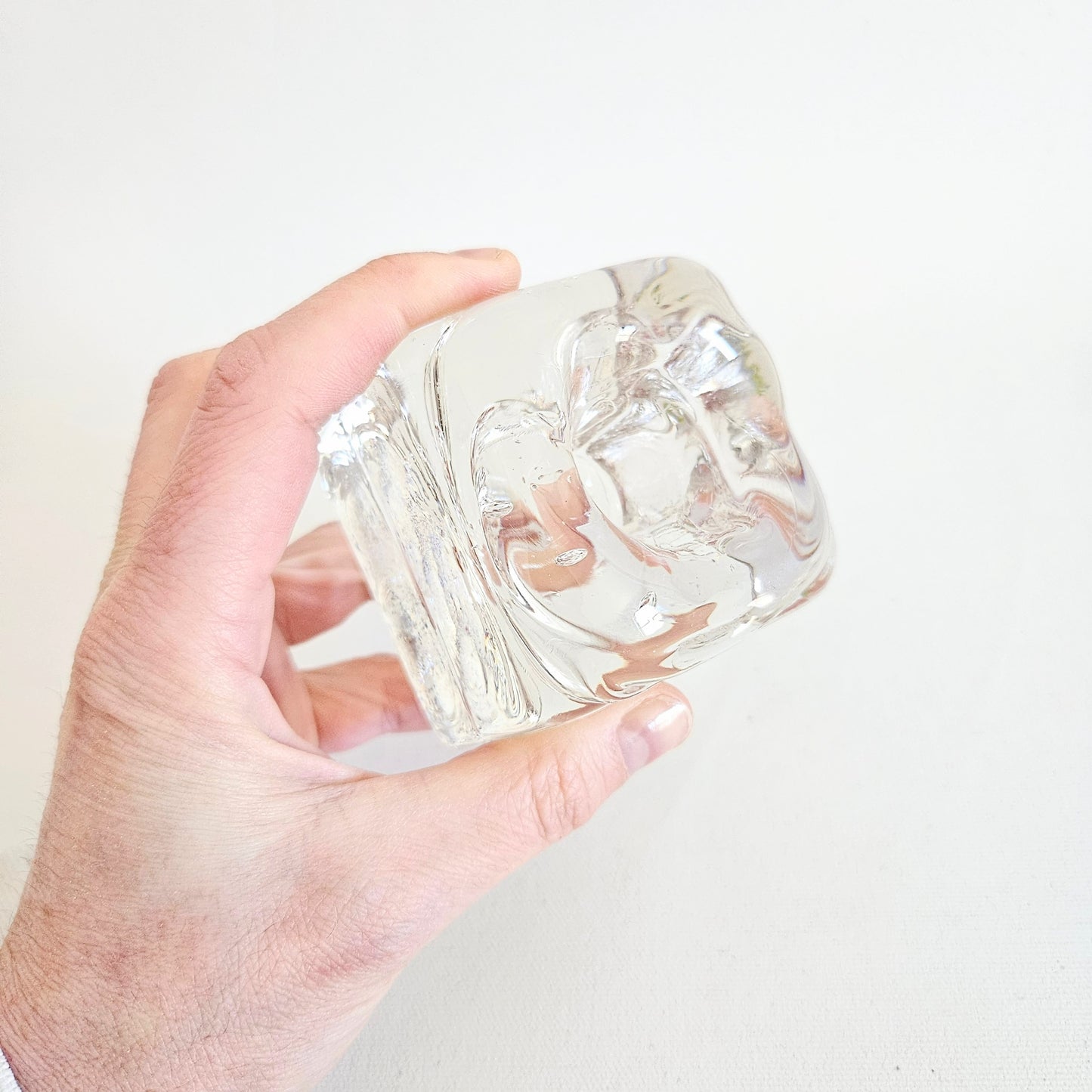 bougeoir cube en verre