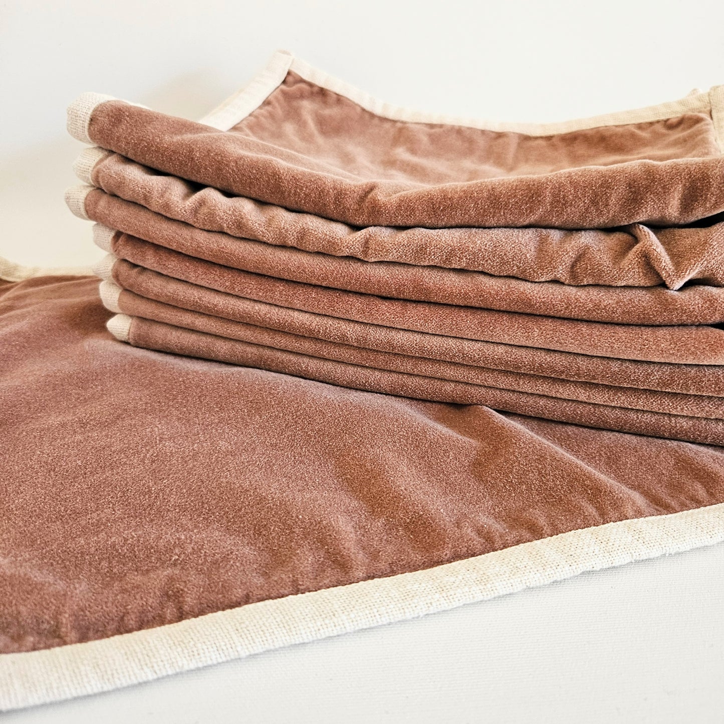 napperons lin-velours x4