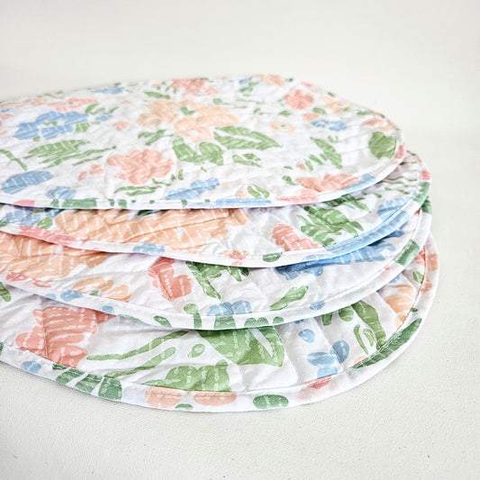 napperons vintage fleuris x4