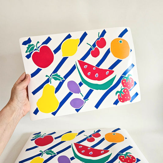 napperons vintage à motifs en vinyle x2