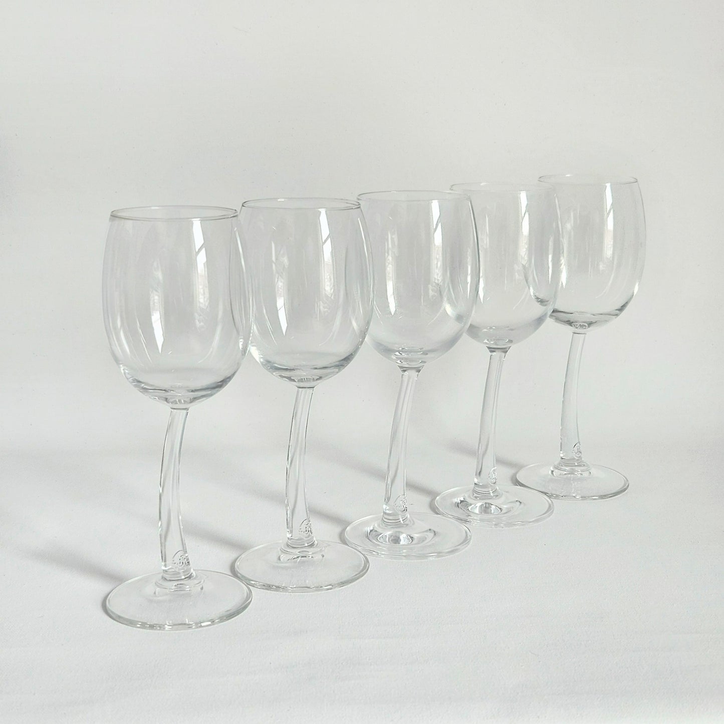 verres à pied courbé 1990s, J.P Chenet x5