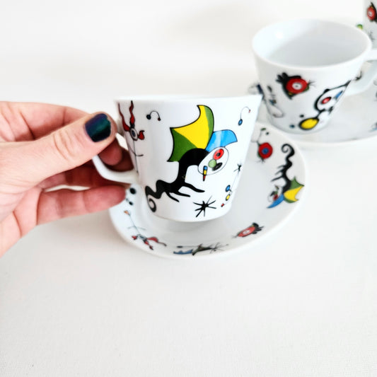 tasses et soucoupes Giordano di Ponzano x3