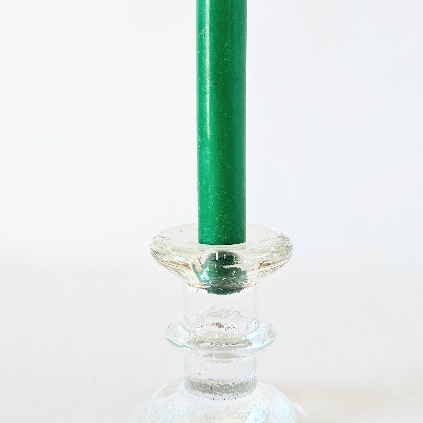 bougeoir en verre texturé