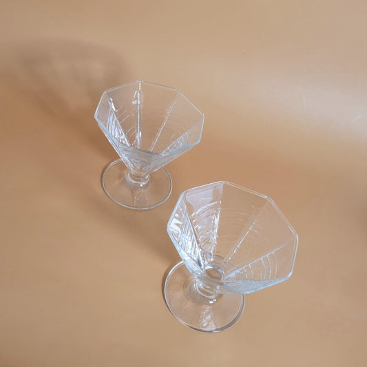 coupes à dessert art déco x2