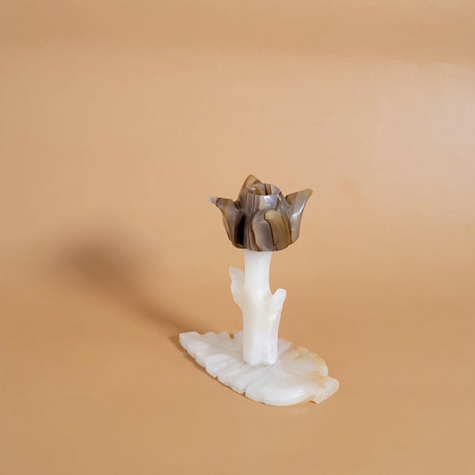 bougeoir vintage Tulipe en onyx