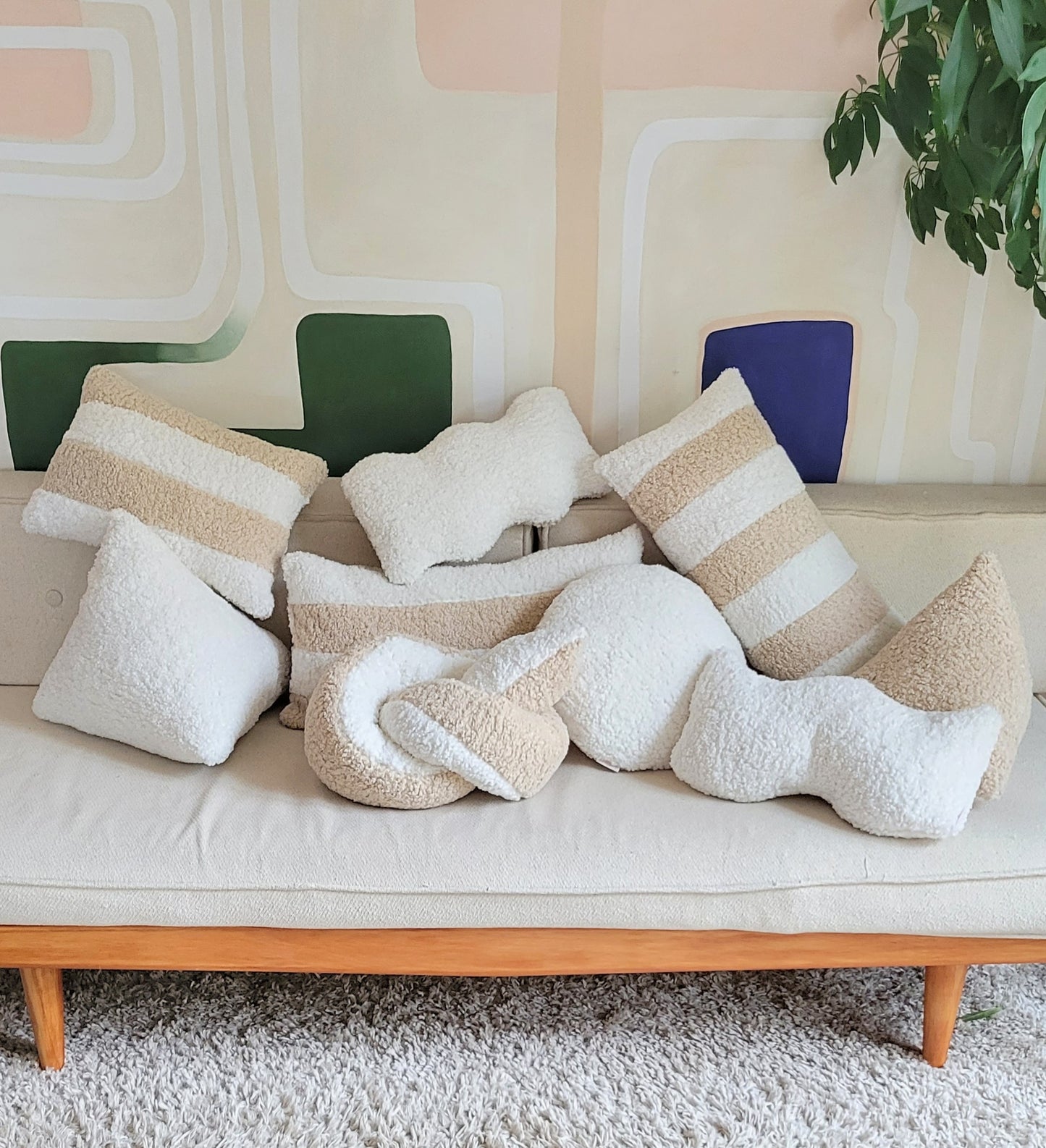 coussin bicolore Doudou noeud