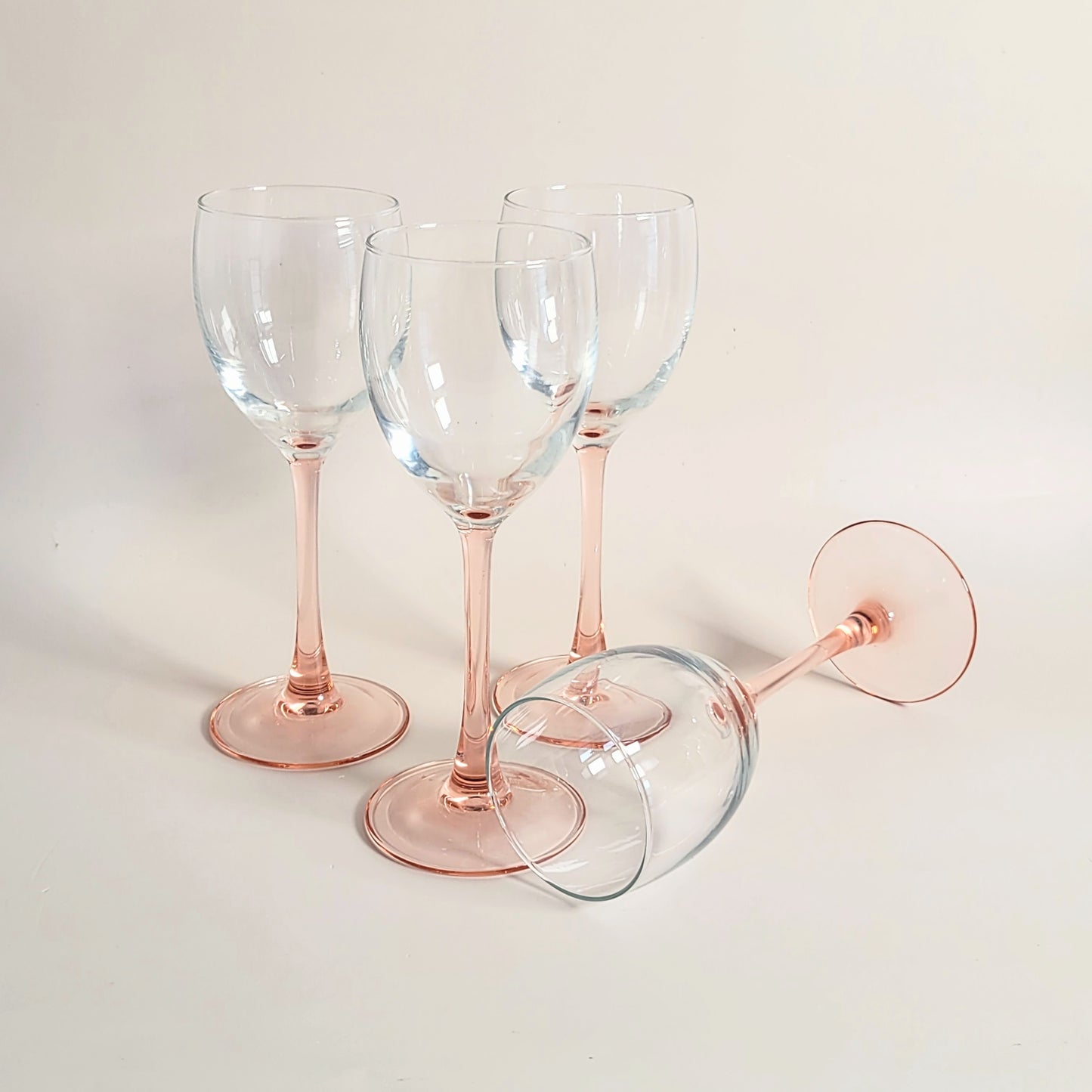 verres à pied rose vintage Luminarc moyen x2