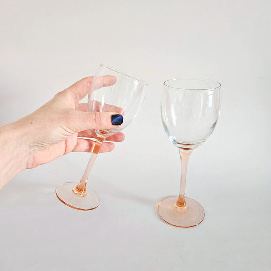 verres à pied rose Luminarc petit x2