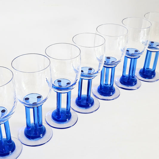 verres à pied vintage Cristallerie de Portieux x4