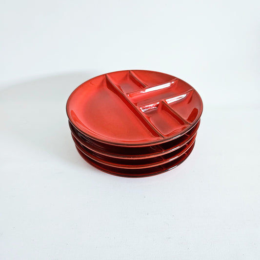 assiettes à fondue vintage en céramique x4