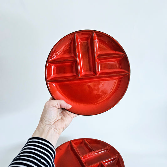 assiettes à fondue vintage en céramique x4