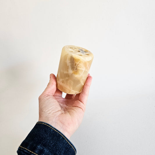 porte-crayons cylindre vintage en onyx