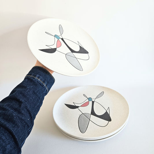 assiettes vintage en céramique Poppytrail x4