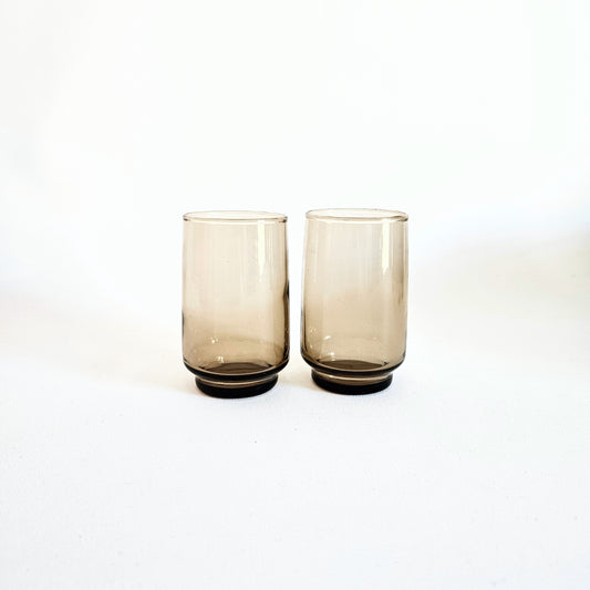 verres fumés vintage x2