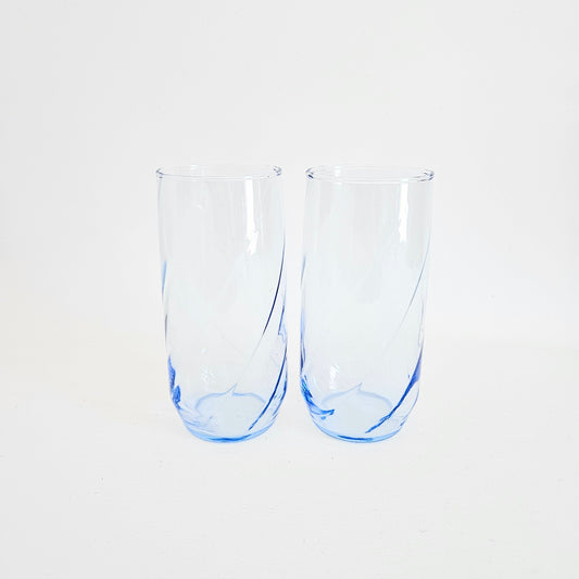 verres high ball swirl bleu x2