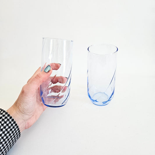 verres high ball swirl bleu x2