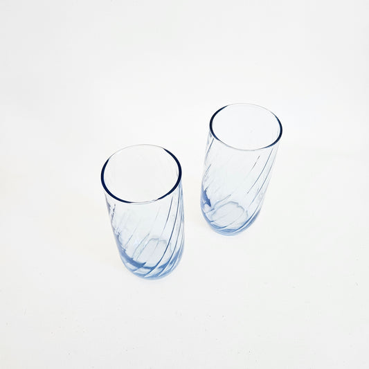verres high ball swirl bleu x2