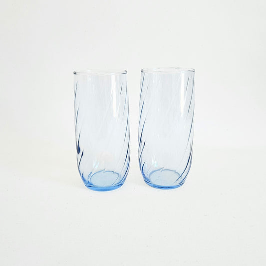 verres high ball swirl bleu x2