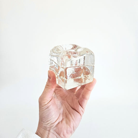 bougeoir cube en verre