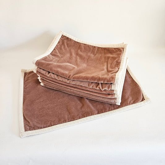 napperons lin-velours x4