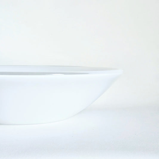 saladier en verre artisanal blanc