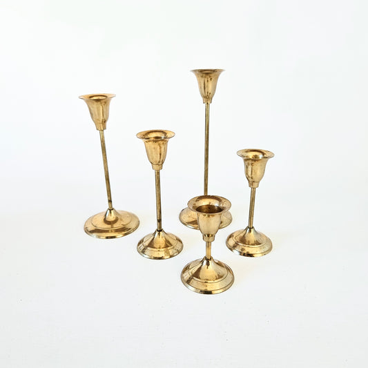 bougeoirs vintage en laiton x5