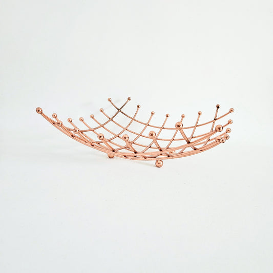 bol - panier à fruits vintage quadrillé cuivré