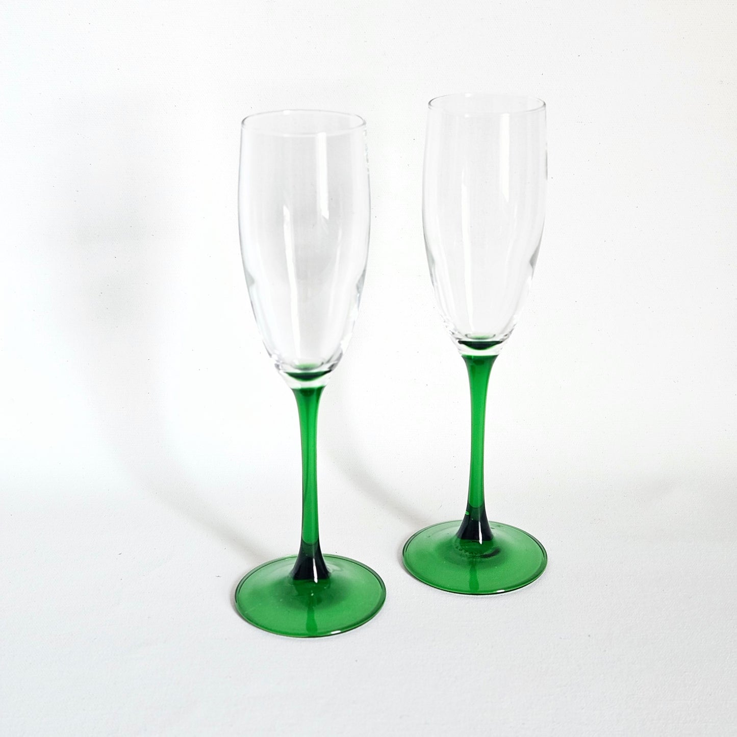 flûtes à pied vert, Luminarc France x2