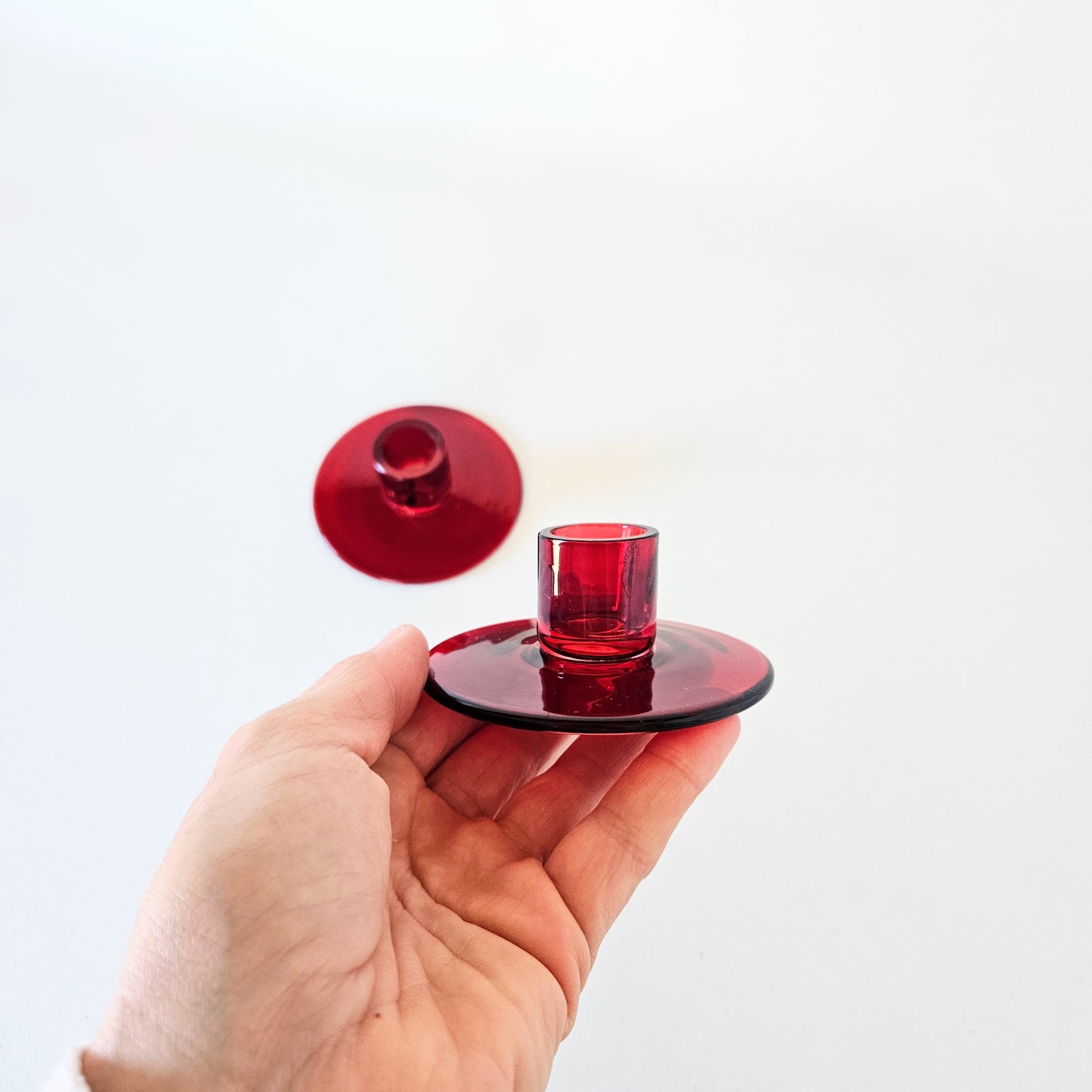 bougeoirs en verre Ikea x2