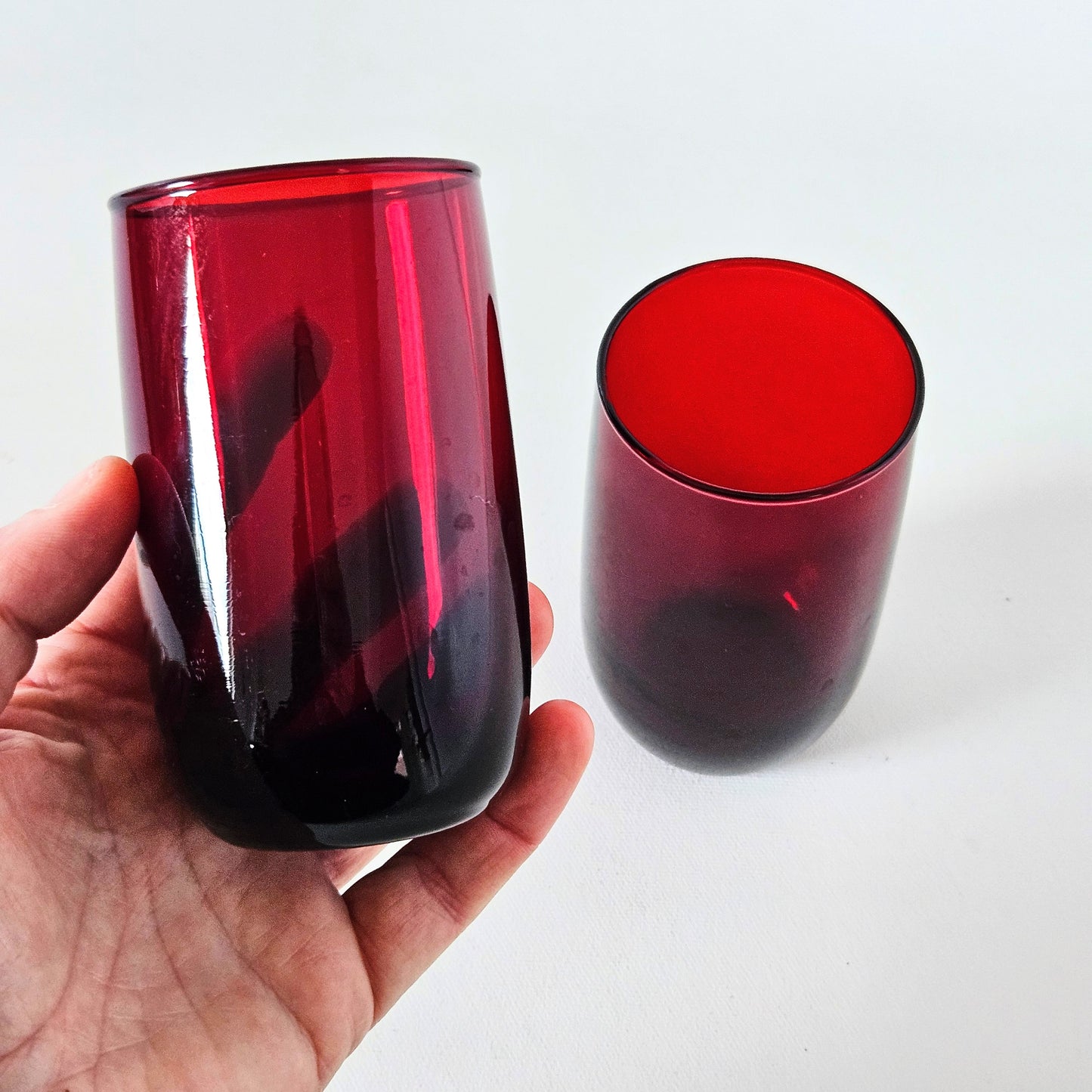 verres vintage rubis x2
