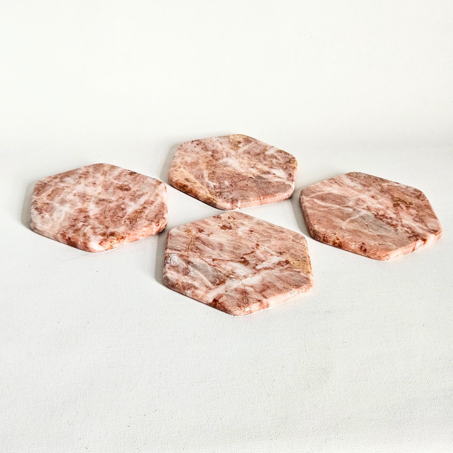 sous-verres en marbre rose x4