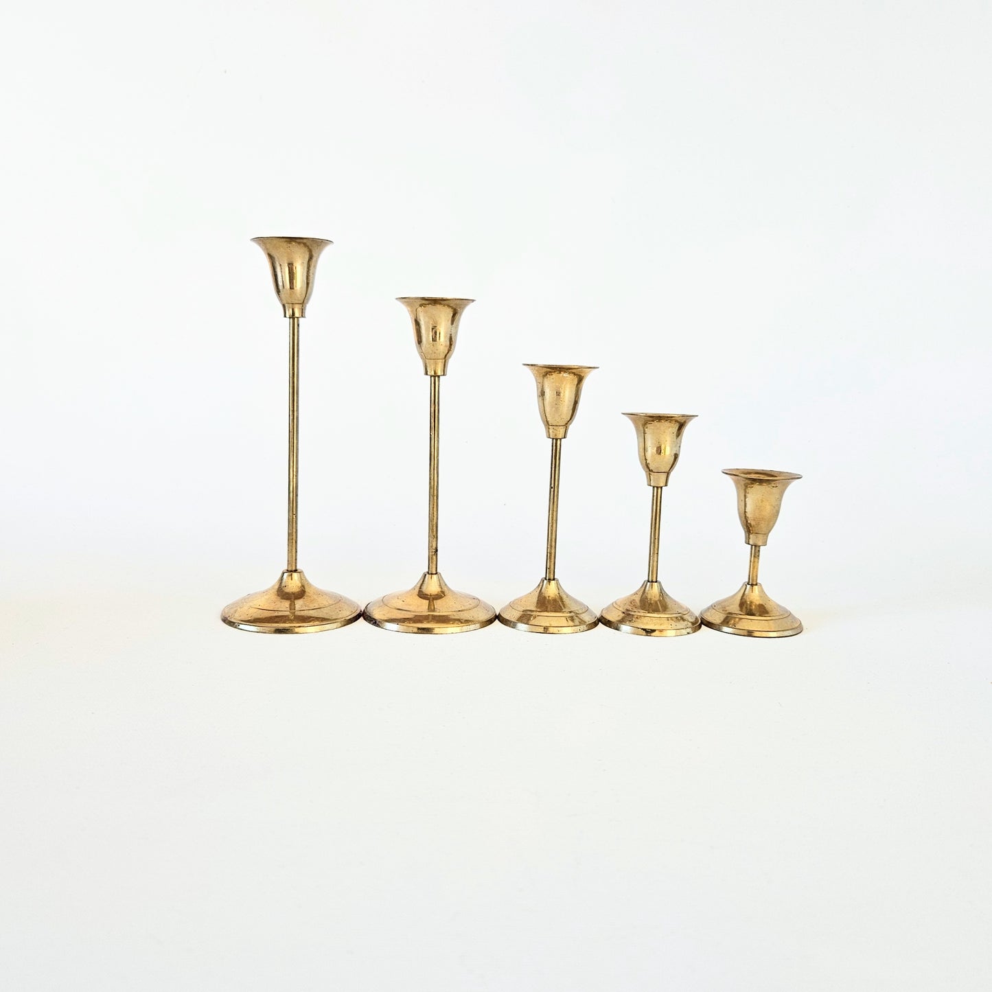 bougeoirs vintage en laiton x5