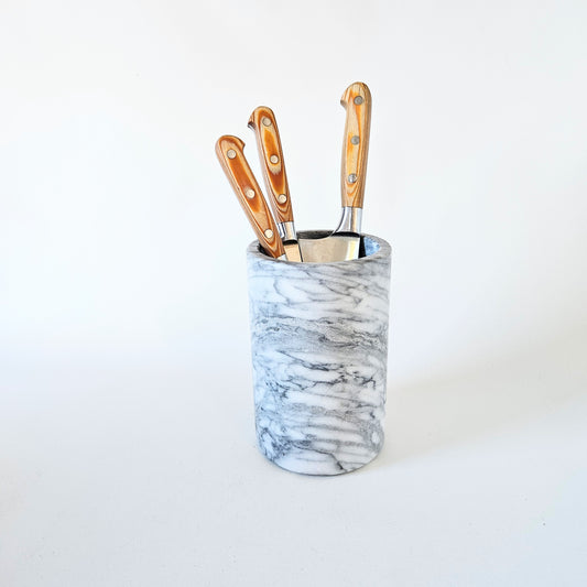 seau rafraîchisseur à bouteille - pot à ustensiles en marbre