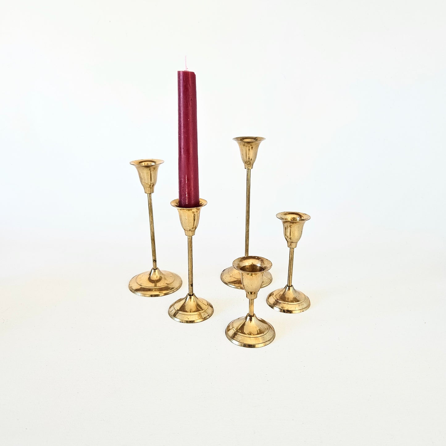 bougeoirs vintage en laiton x5