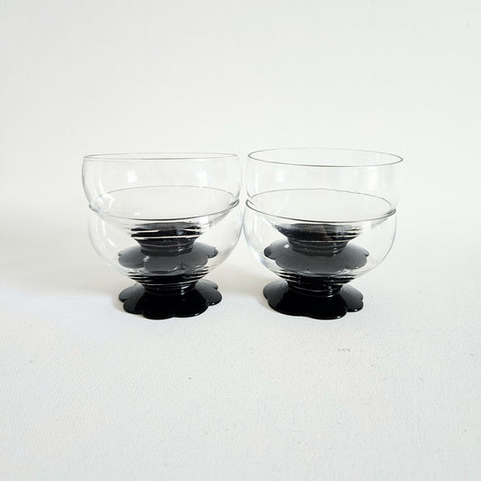 coupes en verre vintage Weston x4