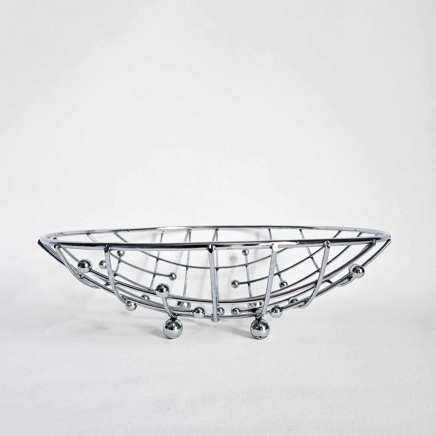 panier à fruits vintage Atomic chromé