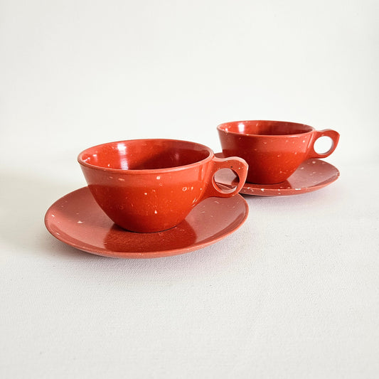 tasses vintage en mélamine Tropicale x2