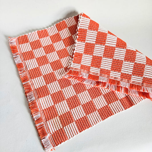 napperons tissés Damier x2