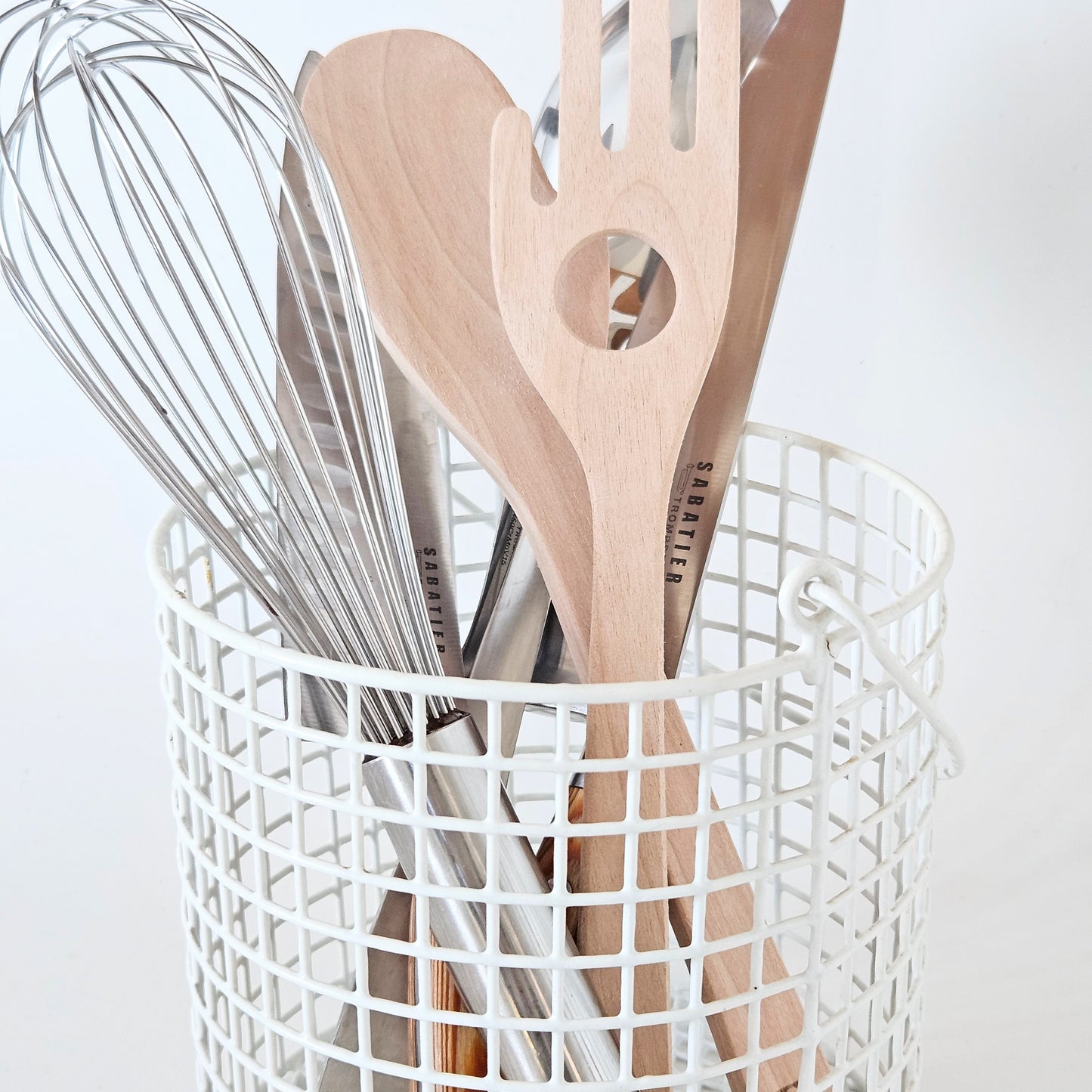 pot à ustensiles quadrillé