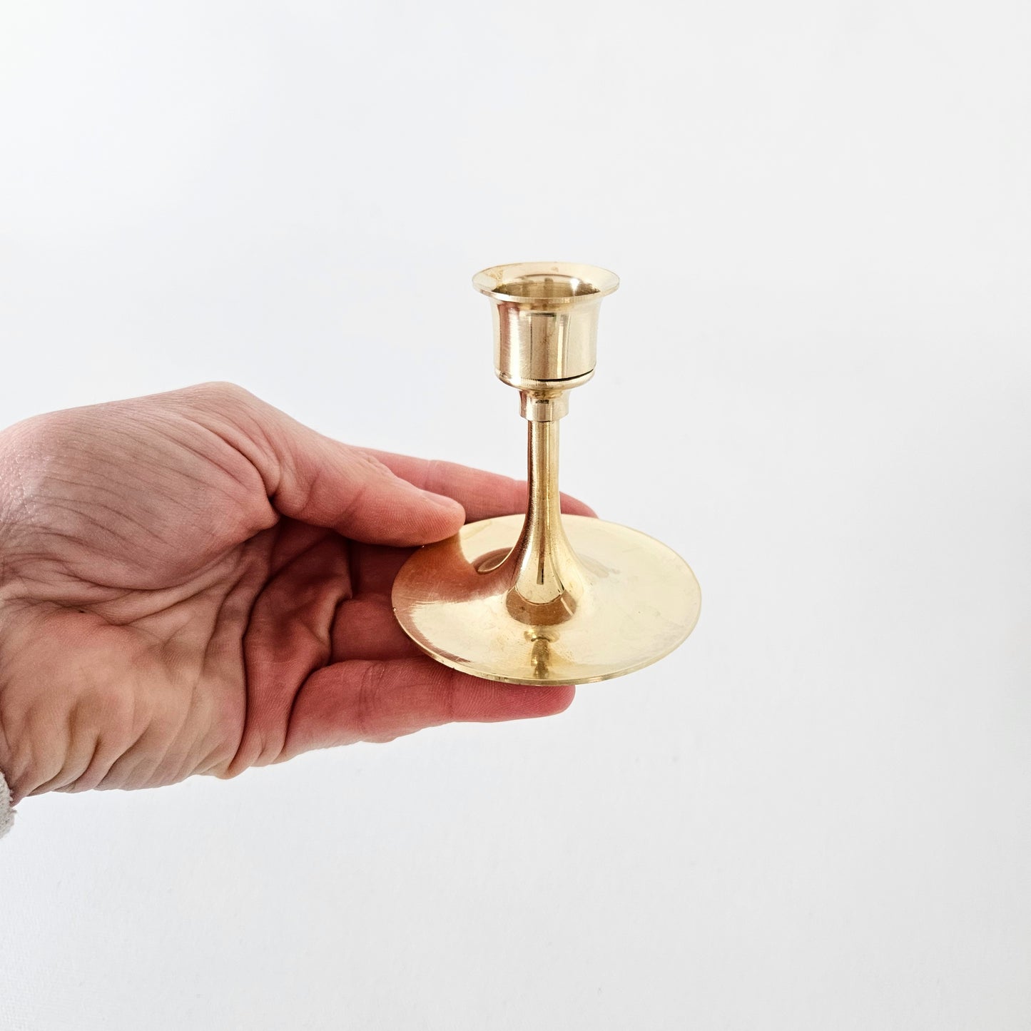 bougeoir à coupelle en laiton