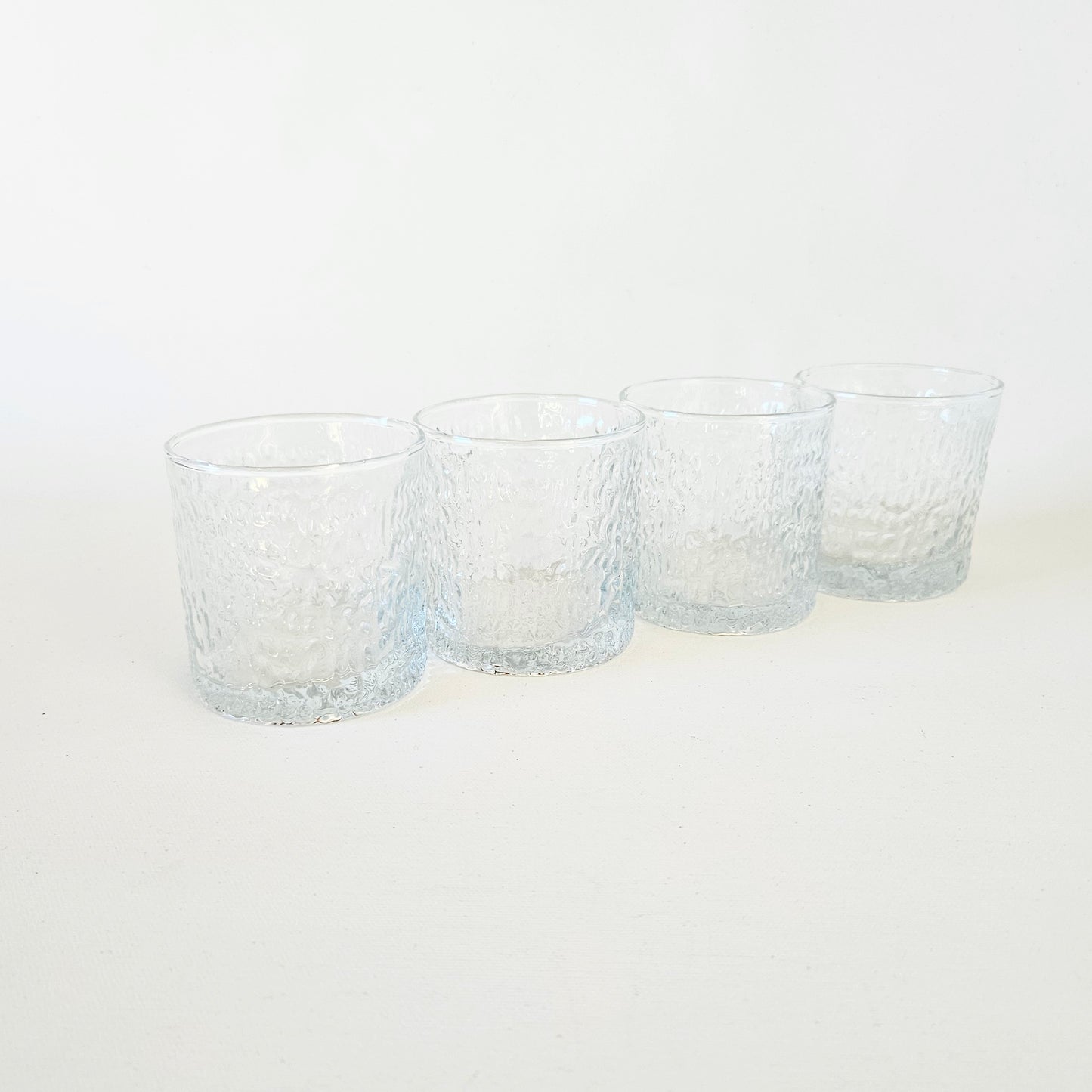 verres texturés midcentury x4