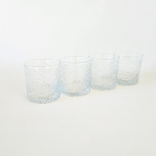 verres texturés midcentury x4
