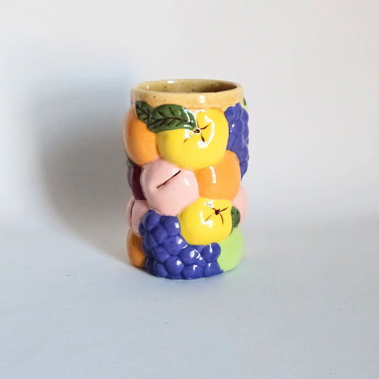gobelet en céramique texturée Fruits