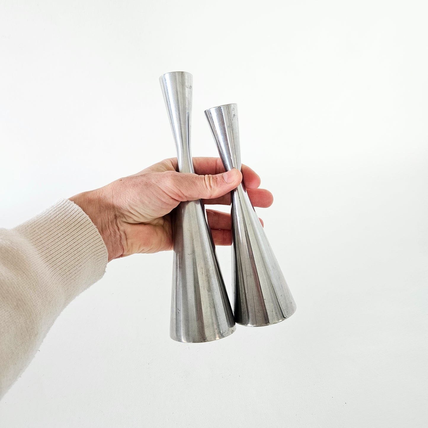 bougeoirs chromés vintage, Ikea x2