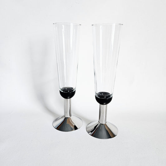 flûtes à pied chrome Oktett, Bodum x2